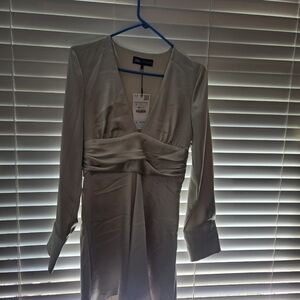 Zara Cream Long Sleeve Dress